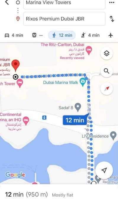 דובאי Full Sea View With Balcony - Studio Apartment - 10 Min To Jbr - מראה חיצוני תמונה